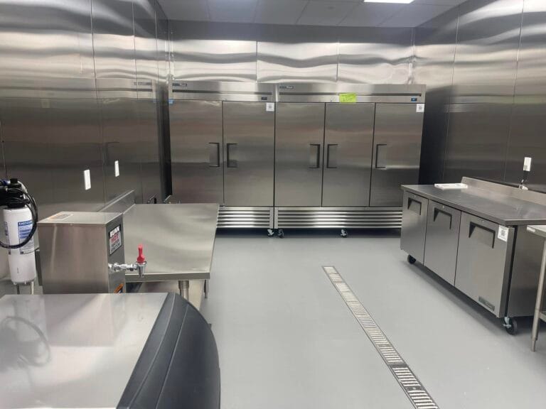 Commercial refrigeration set up by Dick's Restaurant Supply